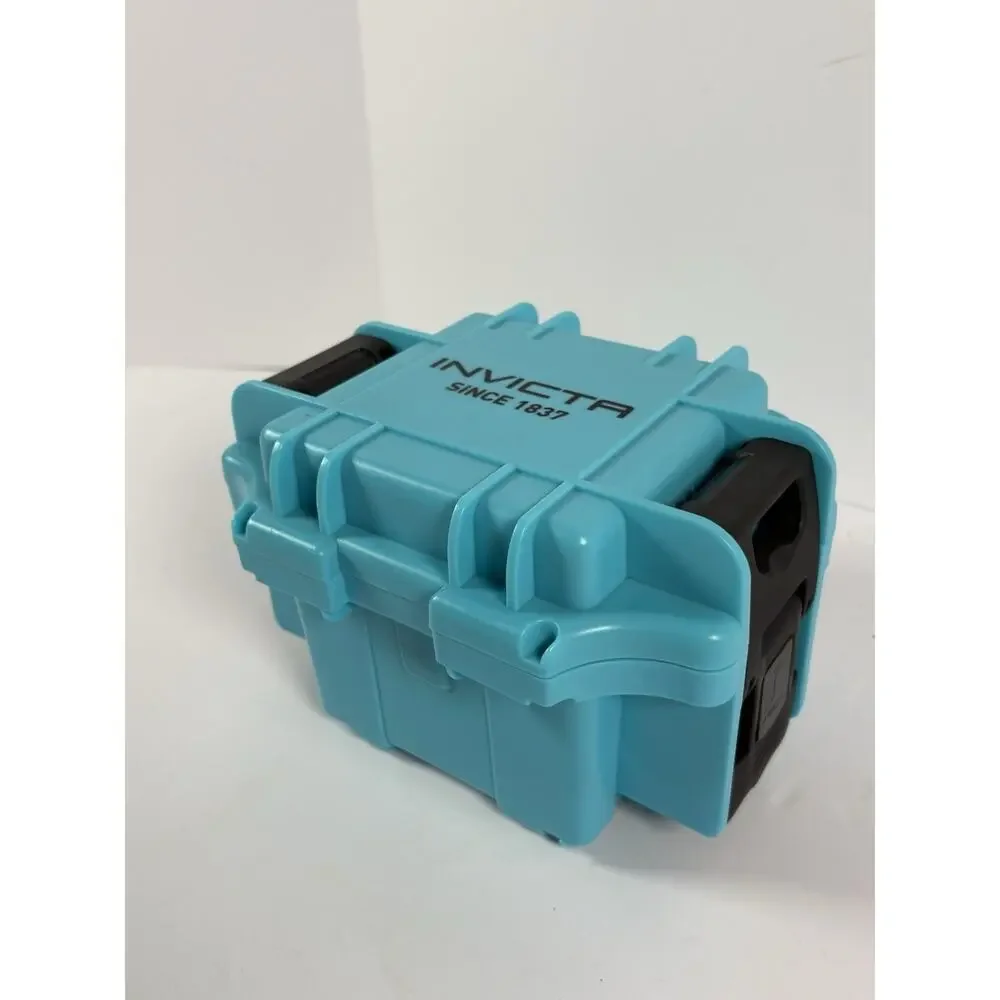 Invicta 1 Slot Waterproof Watch Case Travel Storage Box Impact Resistant Blue
